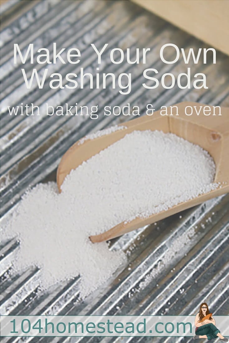 Washing soda is great for DIY cleaners, but it's sometimes hard to find locally. Did you know that you can make your own washing soda using baking soda and an oven?