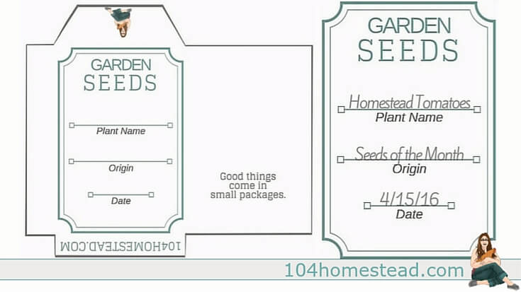 seed saving free printable seed packets