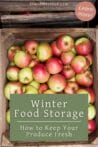 A crate full of fresh red and green apples, ideal for winter food preservation tips.