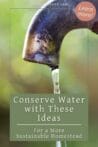 Rustic metal faucet dripping water, highlighting the importance of conserving water on the homestead.