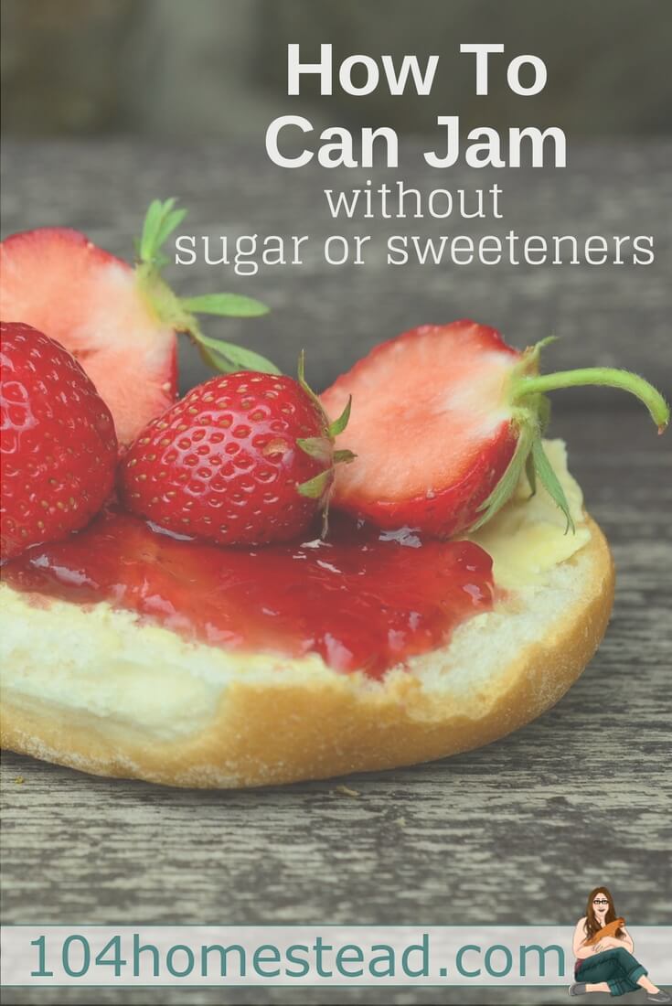 1 to 1. That's the average ratio of fruit to sugar in most jam recipes. Can you make a delicious jam without sugar or sweetener? Why yes you can!