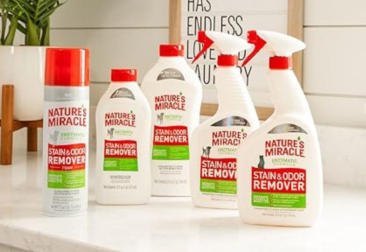 Nature's Miracle line of stain removers and odor neutralizers.