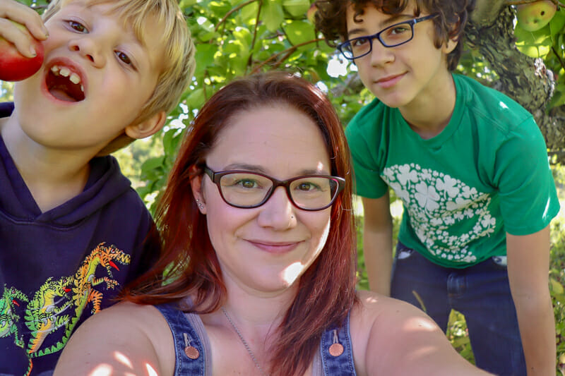 Me and my kids picking apples.