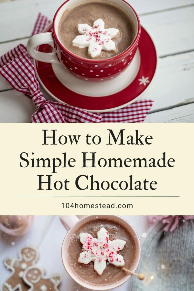 A pinterest-friendly graphic with pictures of homemade hot chocolate.