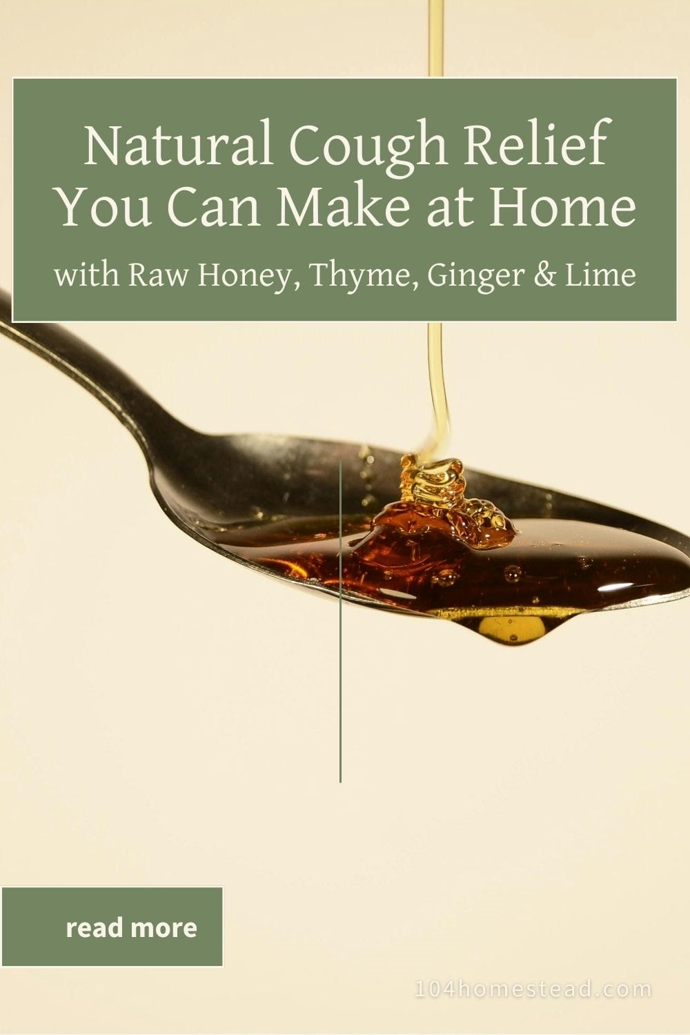 Raw honey dripping onto a spoon, symbolizing a natural ingredient in homemade cough syrup.