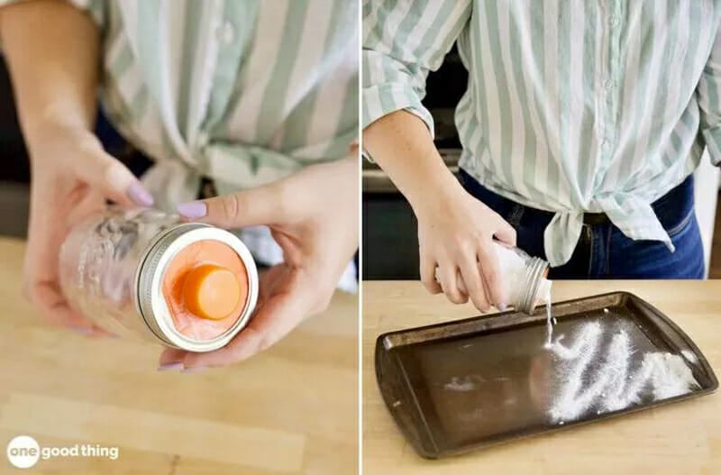 A pour lid made from a juice container and attached to a mason jar.