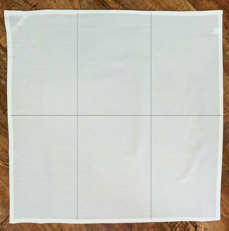 A flour sack towel laid out flat.