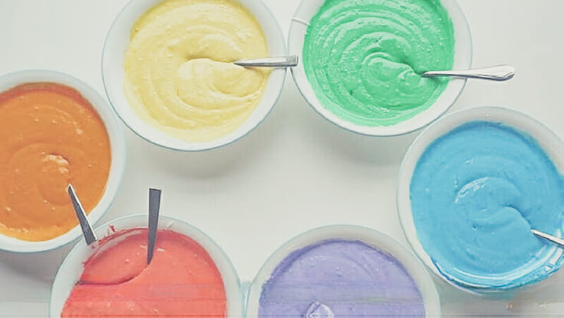 Simple Cut Out Sugar Cookies with Natural, Yet Vibrant, Rainbow Icing