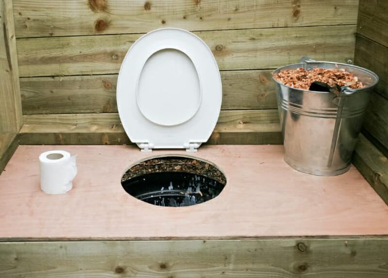 Organic composting toilet outhouse.