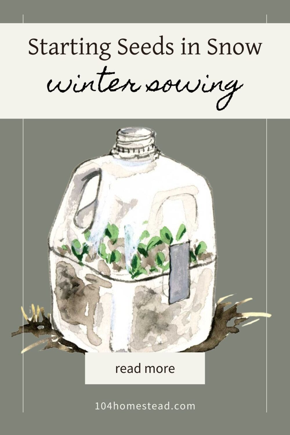A Pinterest-friendly graphic for winter sowing your seeds.