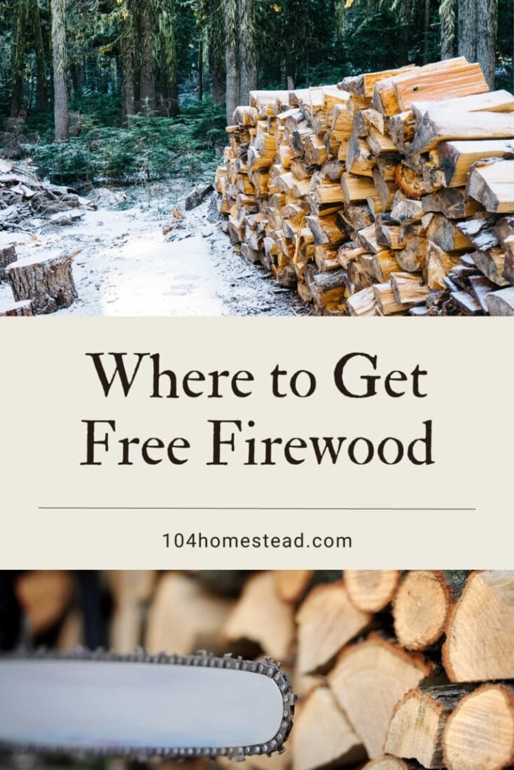 A pinterest-friendly graphic on getting free firewood.