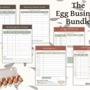 An image showing the printables included in the egg business bundle